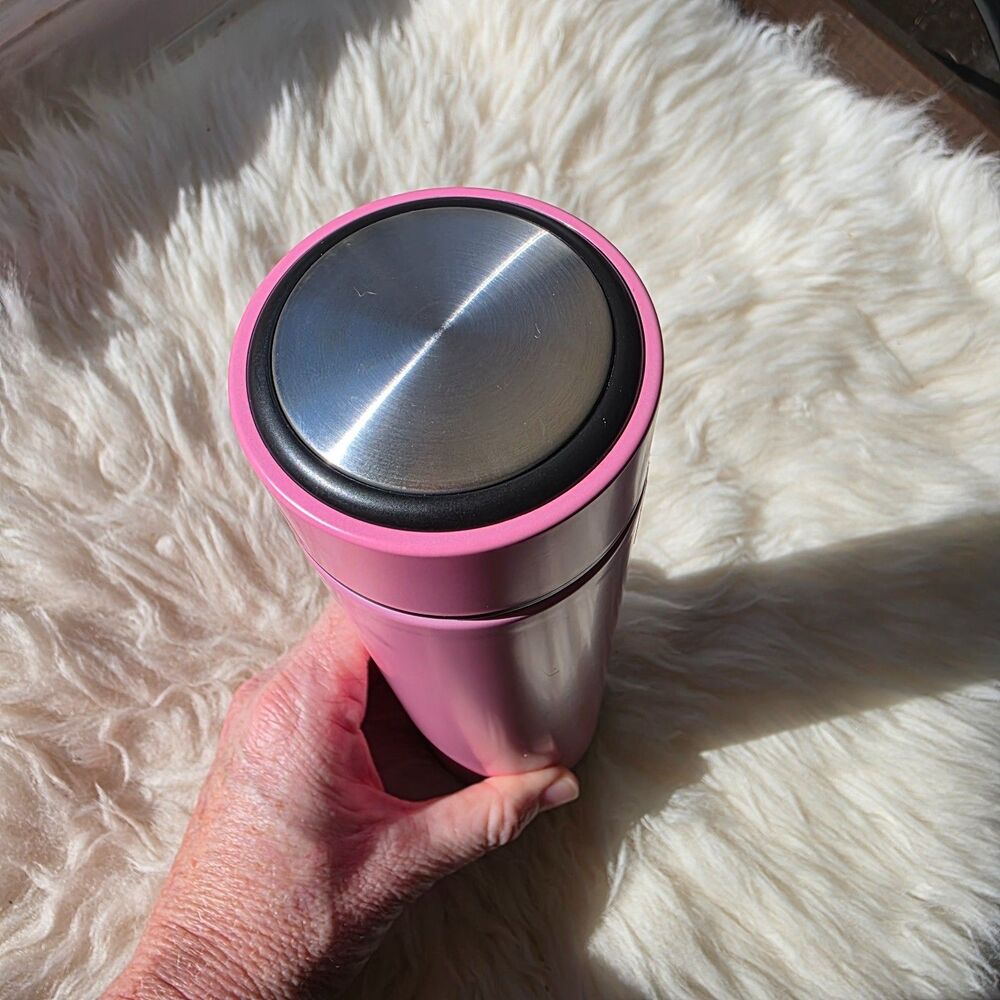 Stainless Steel Water w/ Tea Infuser Royal Hawaiian Pink Vacuum Seal 16oz - Picture 4 of 8